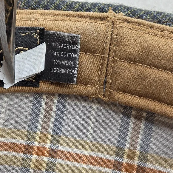 Goorin Bros Hat Fedora Fitted Mens Extra Large Gray Plaid Band Wool Blend Trilby - Picture 10 of 10